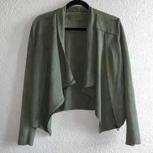 Olive faux suede jacket